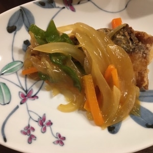 さわらの竜田揚げ　彩り野菜あんかけ♪